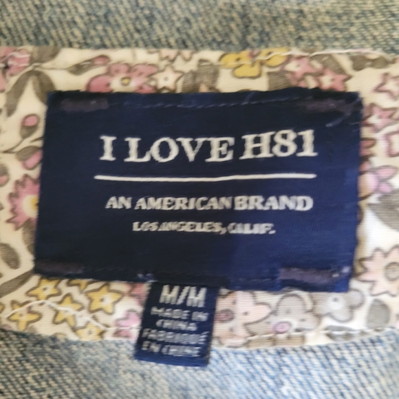I Love H81 ladies jean jacket. Size medium. - Picture 3 of 4